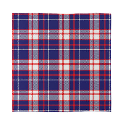 USA Patriotic Plaid Print Silk Bandana