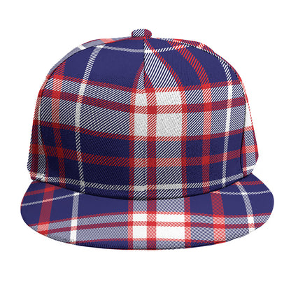 USA Patriotic Plaid Print Snapback Cap