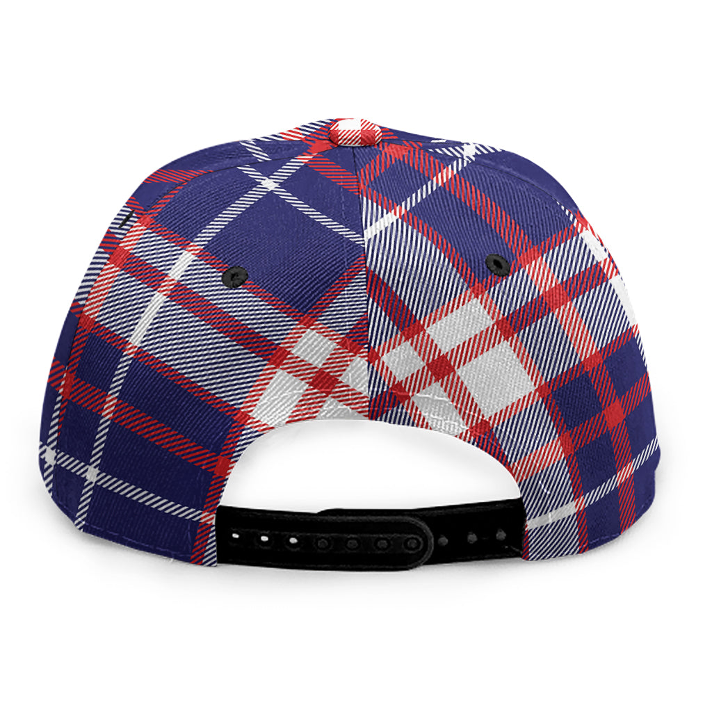 USA Patriotic Plaid Print Snapback Cap