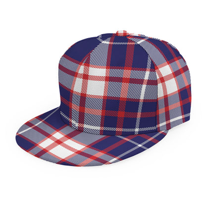 USA Patriotic Plaid Print Snapback Cap