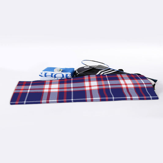 USA Patriotic Plaid Print Sports Towel