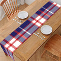 USA Patriotic Plaid Print Table Runner