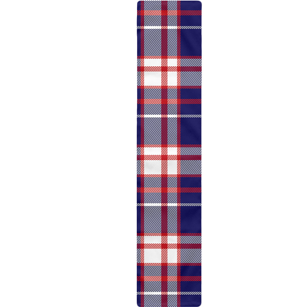 USA Patriotic Plaid Print Table Runner