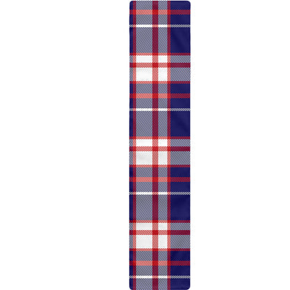 USA Patriotic Plaid Print Table Runner