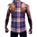 USA Patriotic Plaid Print Training Tank Top