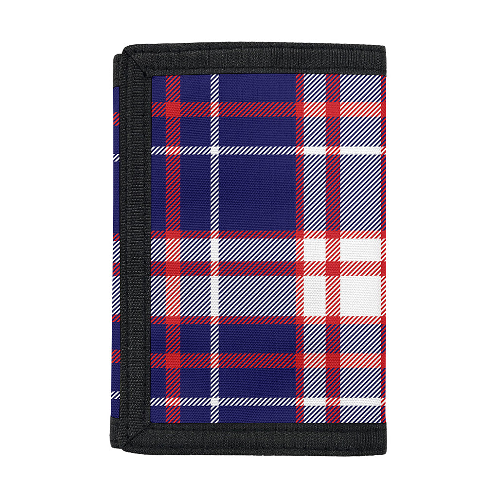 USA Patriotic Plaid Print Trifold Wallet