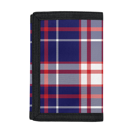 USA Patriotic Plaid Print Trifold Wallet