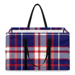 USA Patriotic Plaid Print Utility Tote Bag