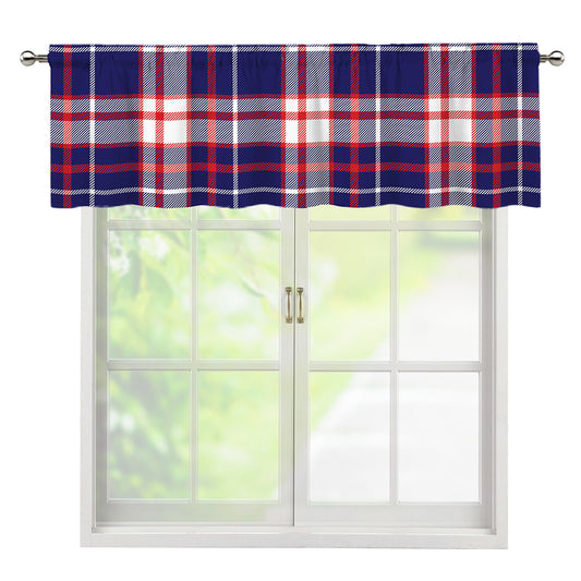 USA Patriotic Plaid Print Window Valance