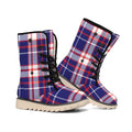 USA Patriotic Plaid Print Winter Boots