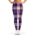 USA Patriotic Plaid Print Women's Leggings