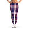 USA Patriotic Plaid Print Women's Leggings