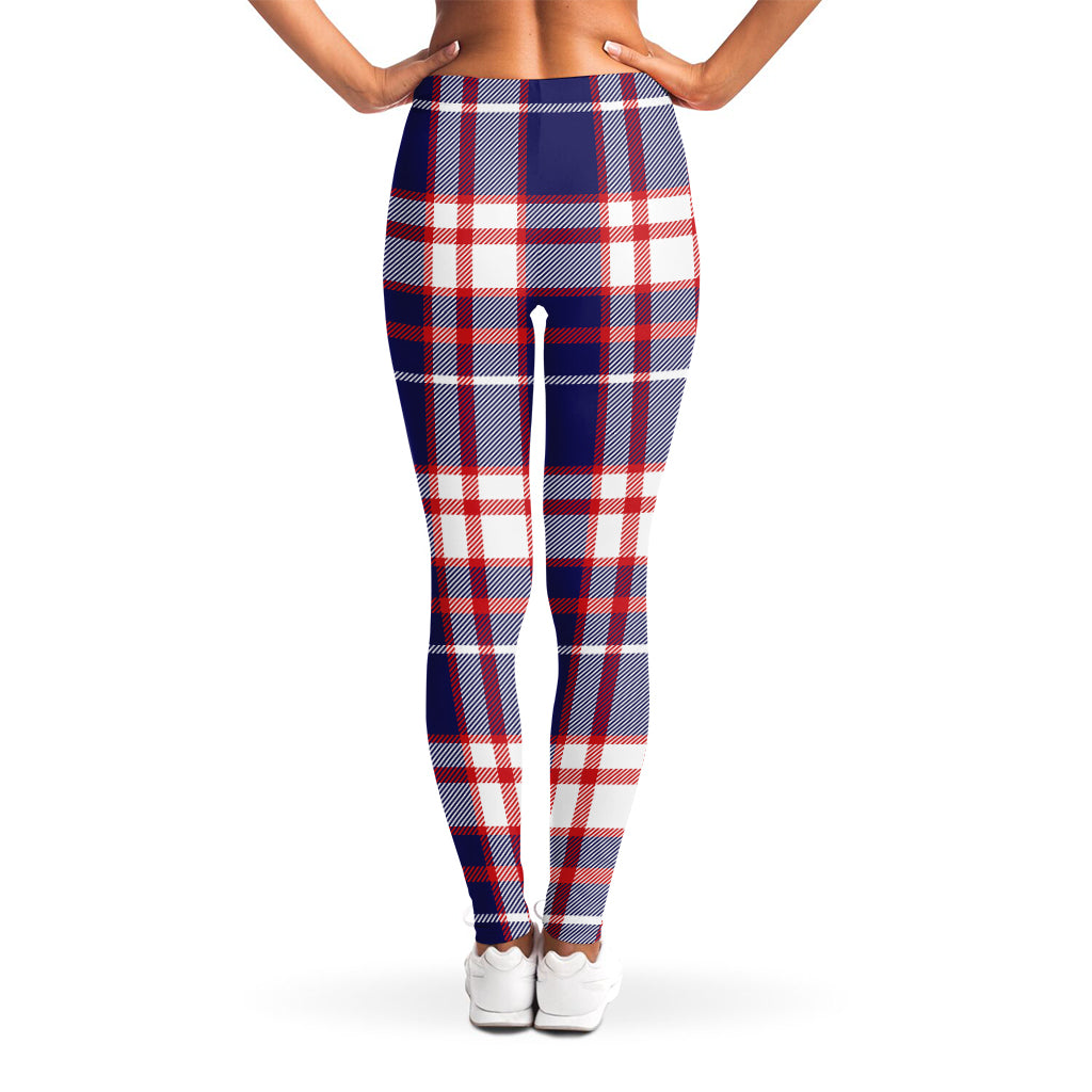 USA Patriotic Plaid Print Women's Leggings