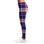 USA Patriotic Plaid Print Women's Leggings