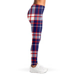 USA Patriotic Plaid Print Women's Leggings