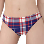 USA Patriotic Plaid Print Women's Panties