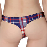 USA Patriotic Plaid Print Women's Thong