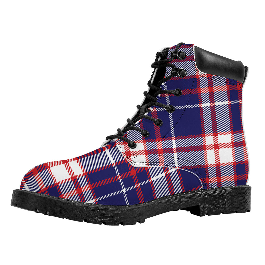 USA Patriotic Plaid Print Work Boots