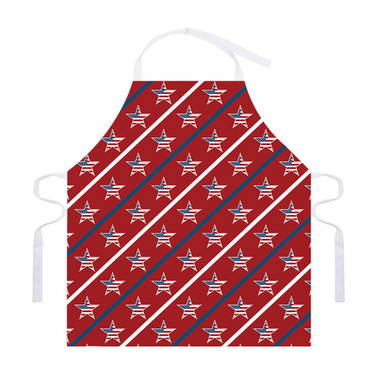 USA Patriotic Star Pattern Print Adjustable Apron