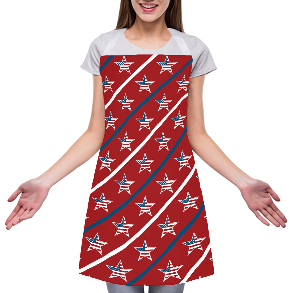 USA Patriotic Star Pattern Print Adjustable Apron