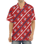 USA Patriotic Star Pattern Print Aloha Shirt