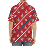 USA Patriotic Star Pattern Print Aloha Shirt
