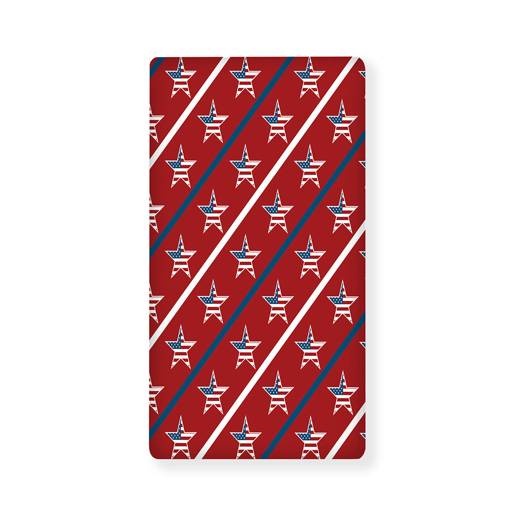 USA Patriotic Star Pattern Print Baby Crib Sheet