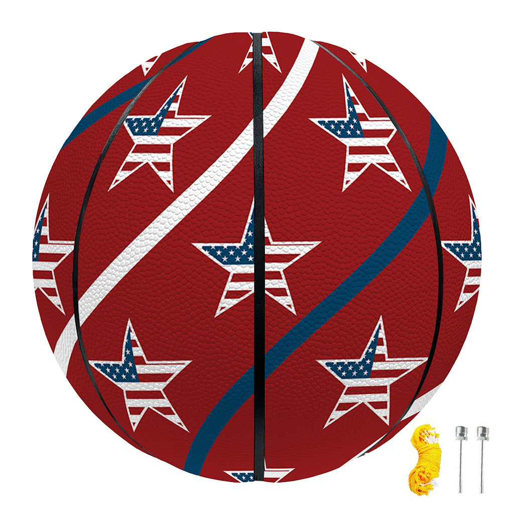 USA Patriotic Star Pattern Print Basketball