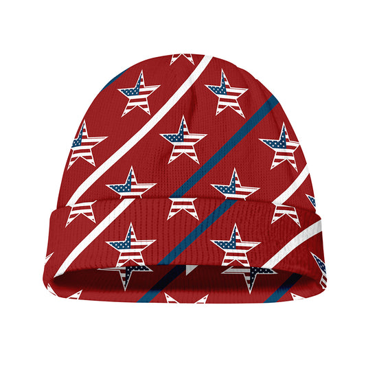 USA Patriotic Star Pattern Print Beanie