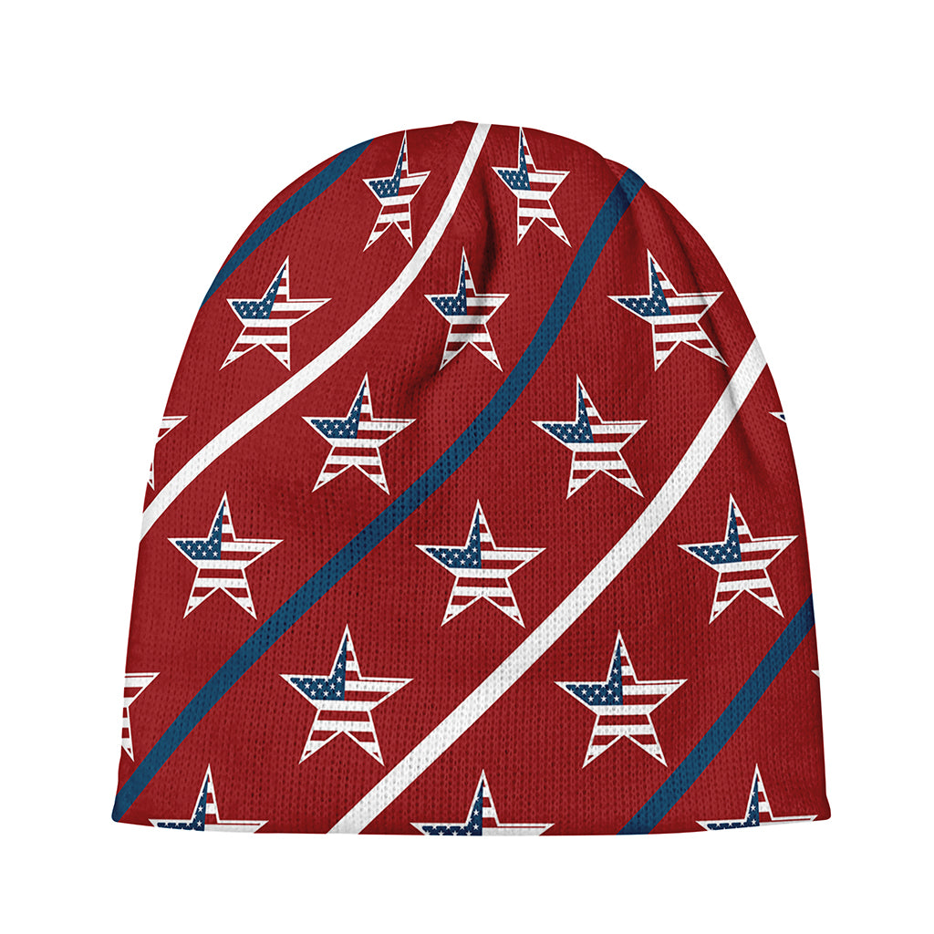 USA Patriotic Star Pattern Print Beanie