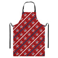 USA Patriotic Star Pattern Print Bib Apron With Pocket