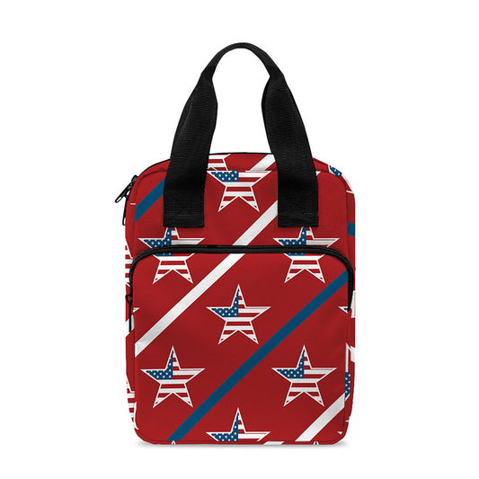 USA Patriotic Star Pattern Print Bible Tote Bag