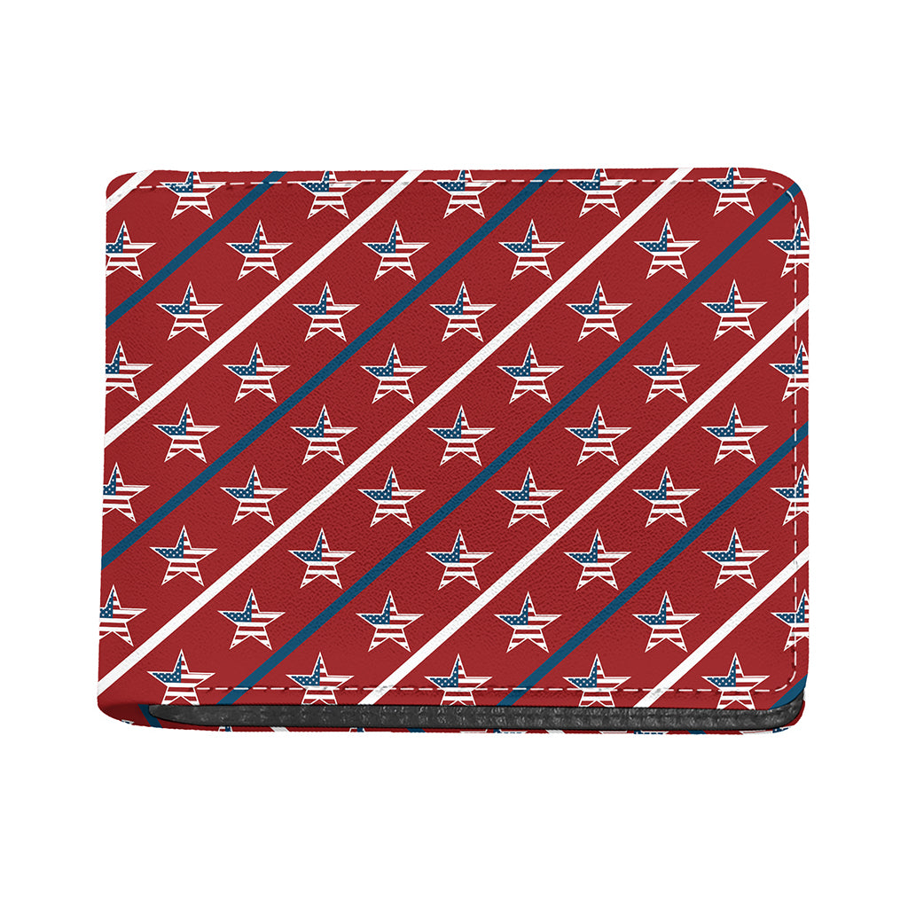 USA Patriotic Star Pattern Print Bifold Wallet