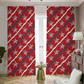 USA Patriotic Star Pattern Print Dimout Pencil Pleat Curtains