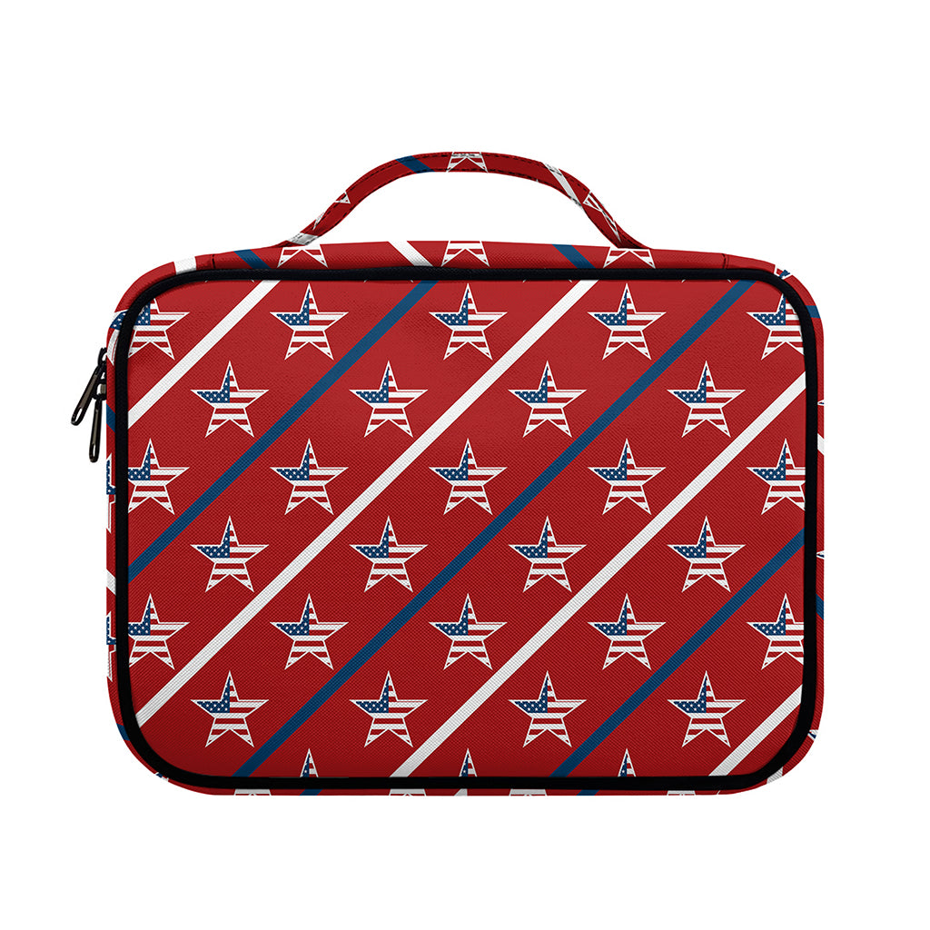 USA Patriotic Star Pattern Print Briefcase Bible Bag