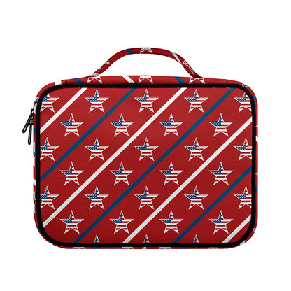 USA Patriotic Star Pattern Print Briefcase Bible Bag
