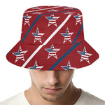 USA Patriotic Star Pattern Print Bucket Hat