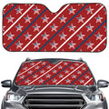 USA Patriotic Star Pattern Print Car Windshield Sun Shade