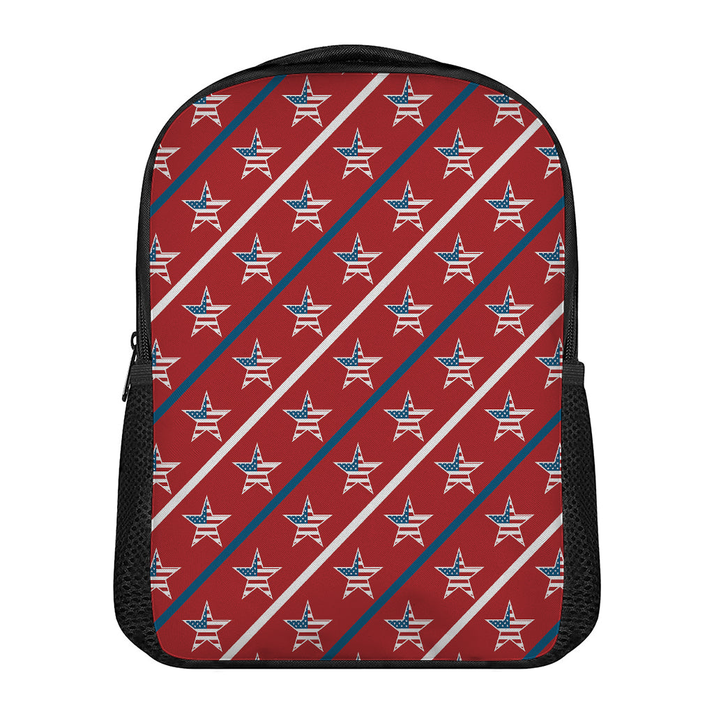 USA Patriotic Star Pattern Print Casual Backpack