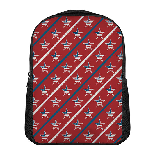 USA Patriotic Star Pattern Print Casual Backpack