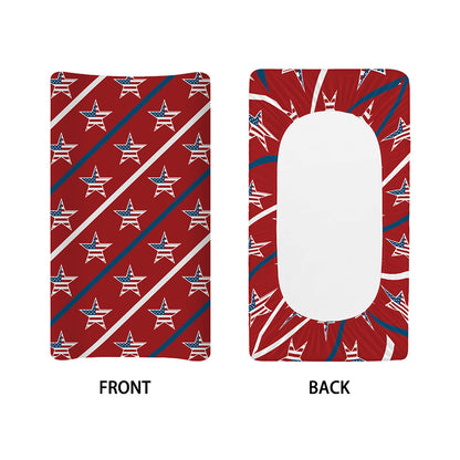 USA Patriotic Star Pattern Print Changing Pad Cover
