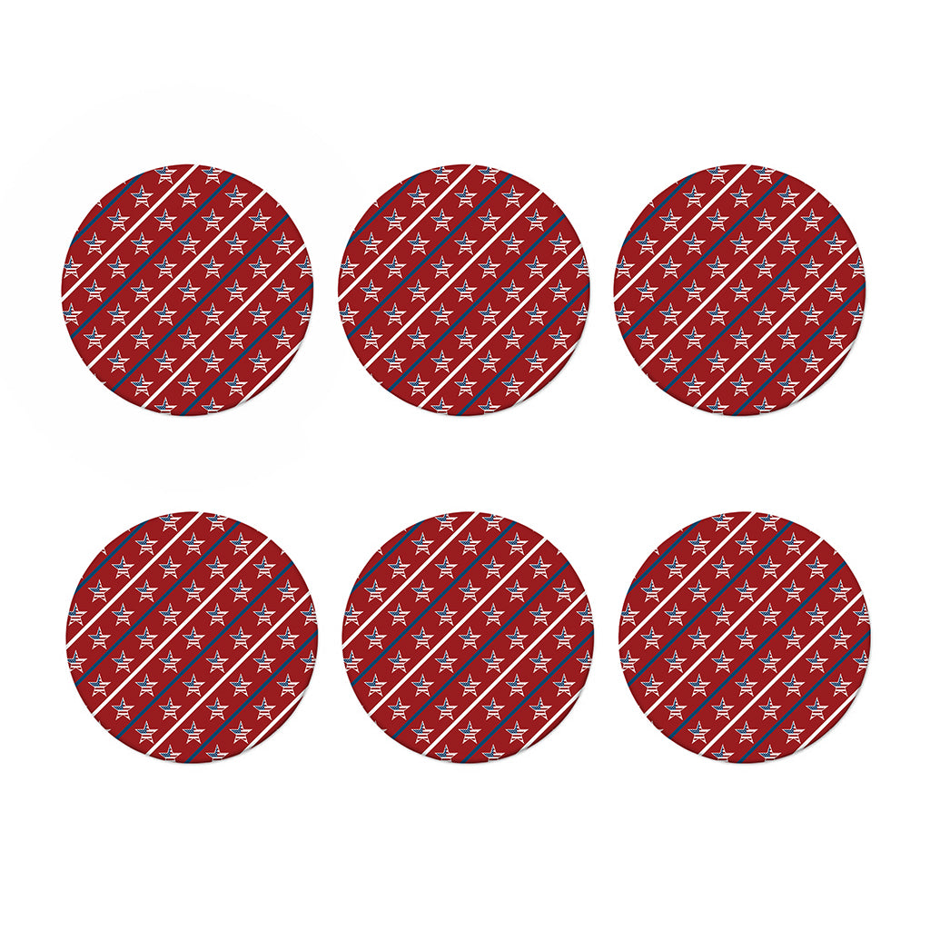 USA Patriotic Star Pattern Print Coaster Set