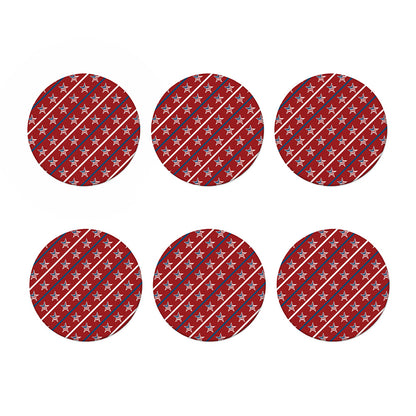 USA Patriotic Star Pattern Print Coaster Set
