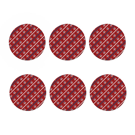 USA Patriotic Star Pattern Print Coaster Set