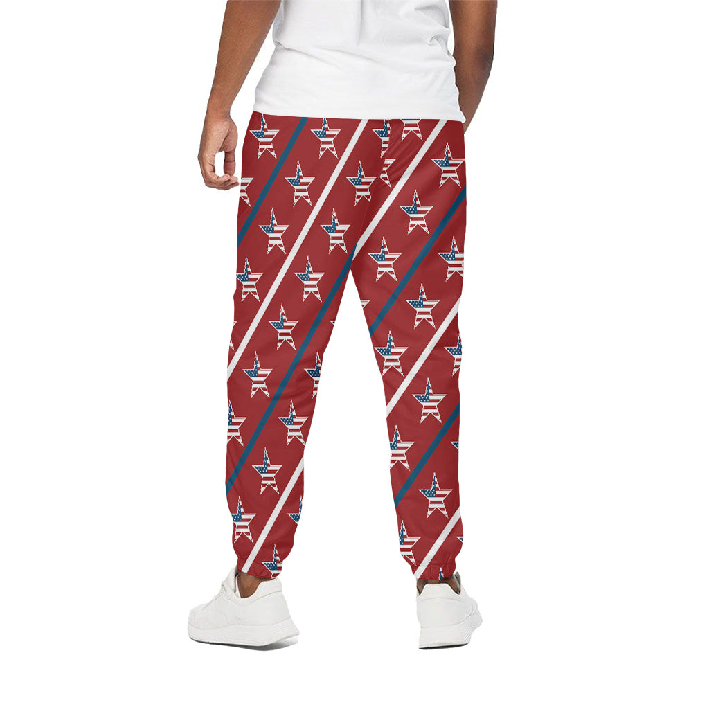 USA Patriotic Star Pattern Print Cotton Pants