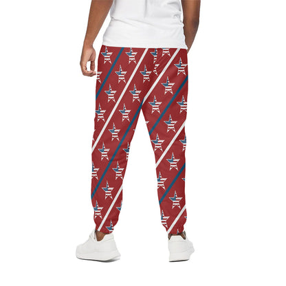 USA Patriotic Star Pattern Print Cotton Pants