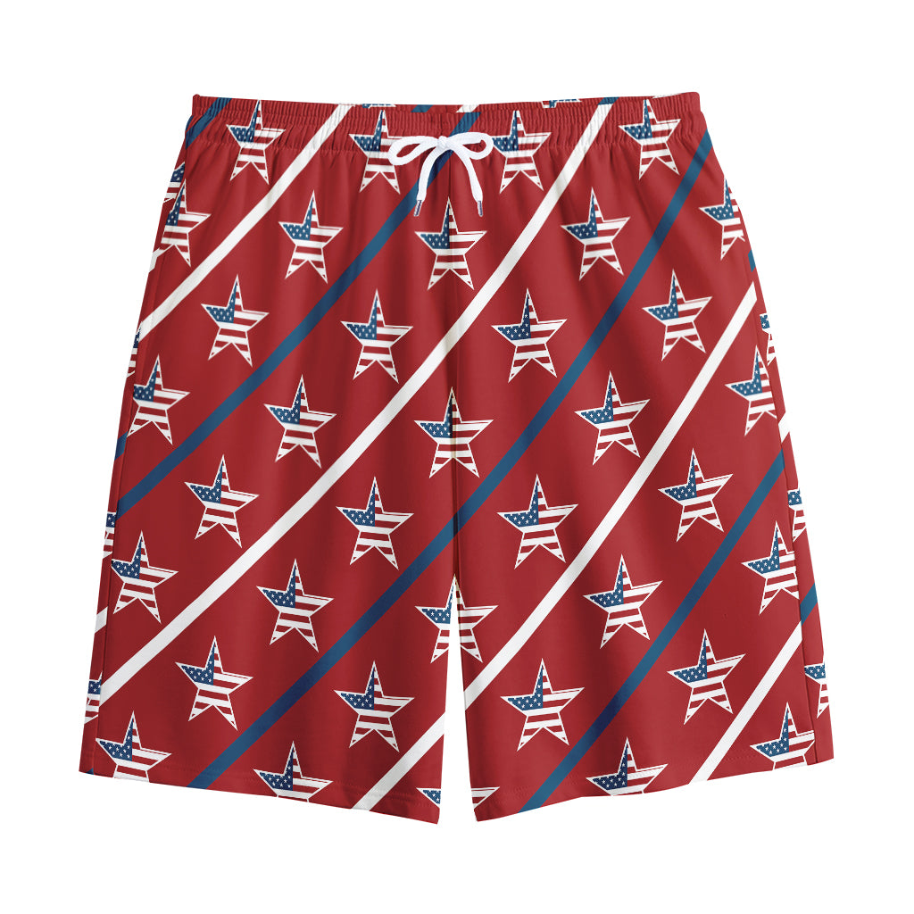 USA Patriotic Star Pattern Print Cotton Shorts