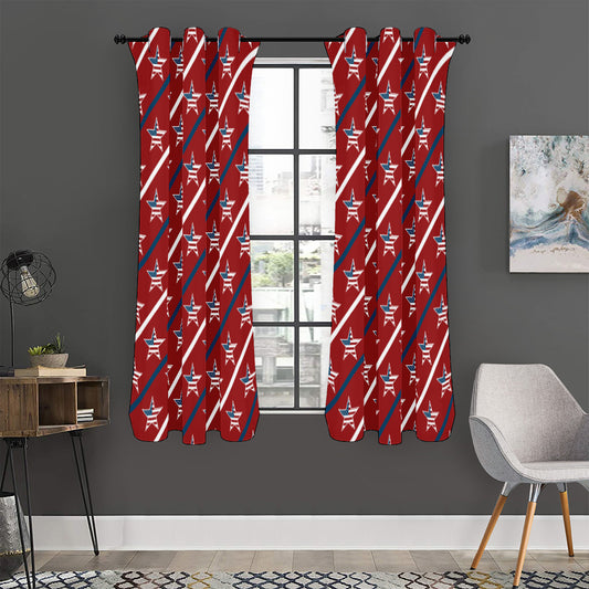 USA Patriotic Star Pattern Print Curtain