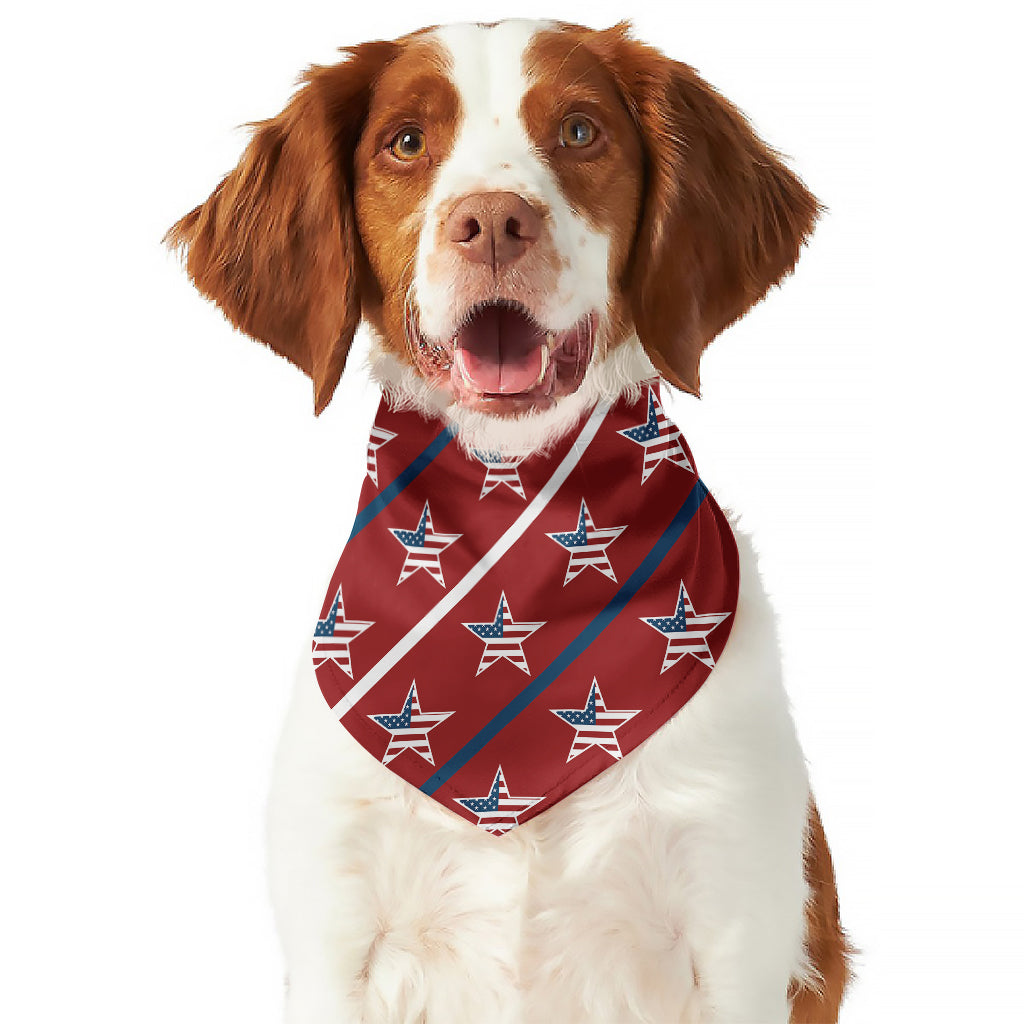USA Patriotic Star Pattern Print Dog Bandana