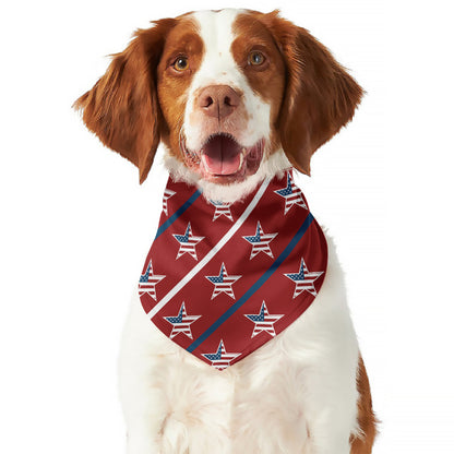 USA Patriotic Star Pattern Print Dog Bandana